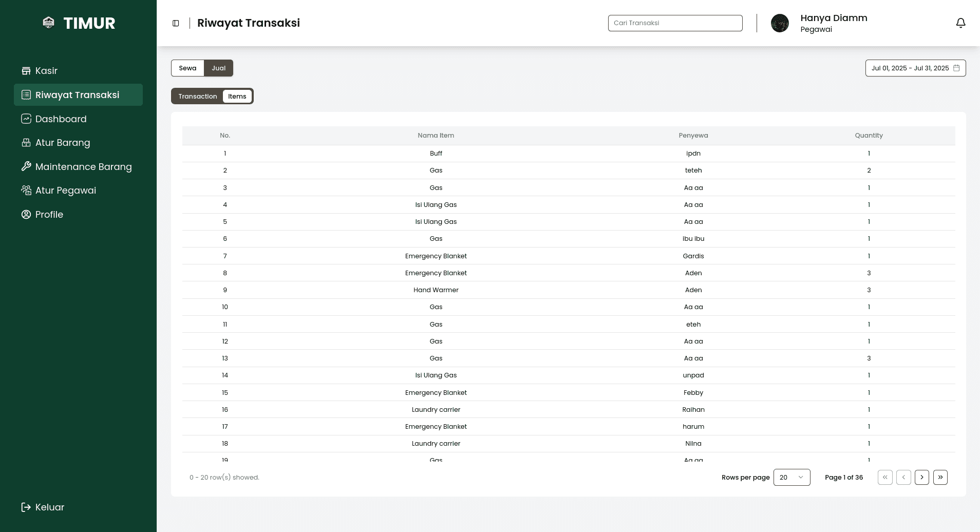 Timur Rental - POS for Outdoor Equipment Shops - 2