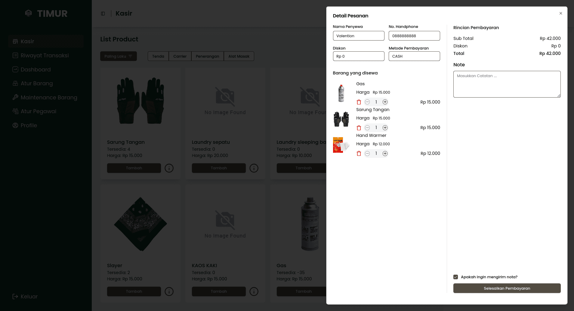Timur Rental - POS for Outdoor Equipment Shops - 2
